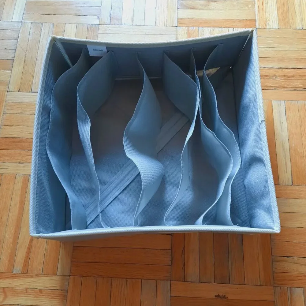 Drawer Organizer Divider, 6 Pieces, Fabric, Foldable, Underwear's storage,. Grey
